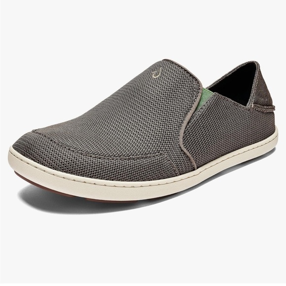 OluKai Gray Slip-On Sneakers with Breathable Fabric - Picture 1 of 15